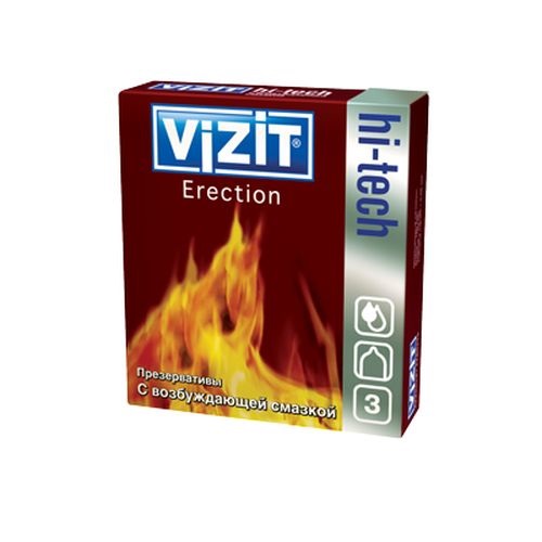 Презервативы VIZIT hi-tech Erection №3 с возбуждающей смазкой
