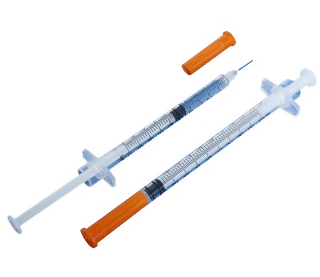 Шприц инсулиновый KDM KD-JECT-3 U-100 стерильный, 0,5 мл, с иглой 29G
