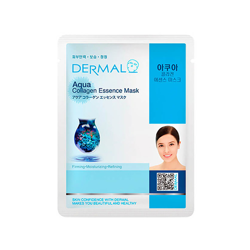Маска для лица Dermal Aqua Collagen косметическая с коллагеном и морской водой, 23 гр
