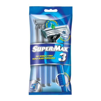 Станок для бритья мужской Super-Max 3 с тройным лезвием, одноразовый