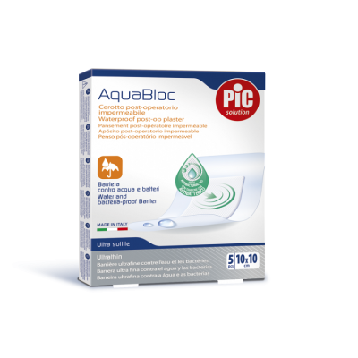 Пластырь Aquabloc стерильный водонепроницаемый с антибактериальной подушечкой, 5 шт.