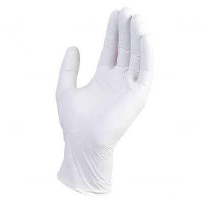 Перчатки нитриловые White Atlas неопудренные, текстурированные на пальцах