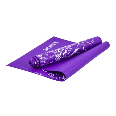 Коврик для йоги Bradex "Виолет", 173х61, фиолетовый с рисунком, SF0405