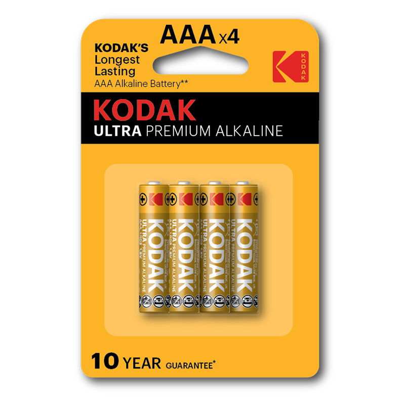 Батарейка Kodak ULTRA premium alkaline AAA LR03 4BP, 1 шт