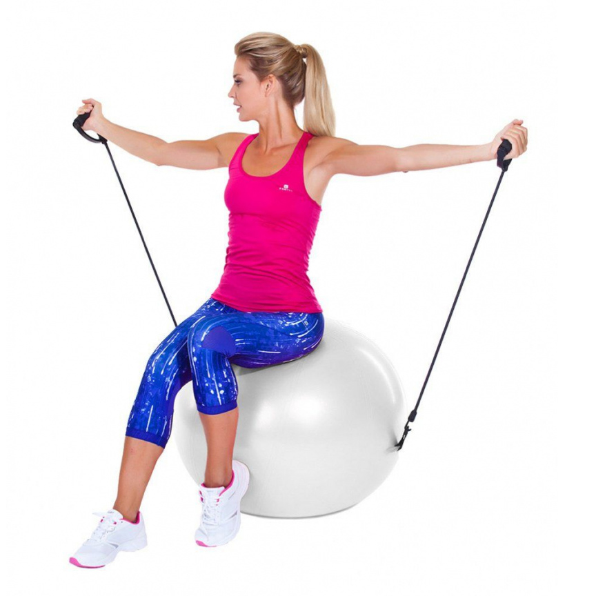 Мяч для фитнеса "Фитбол-65" с эспандерами, SF0216