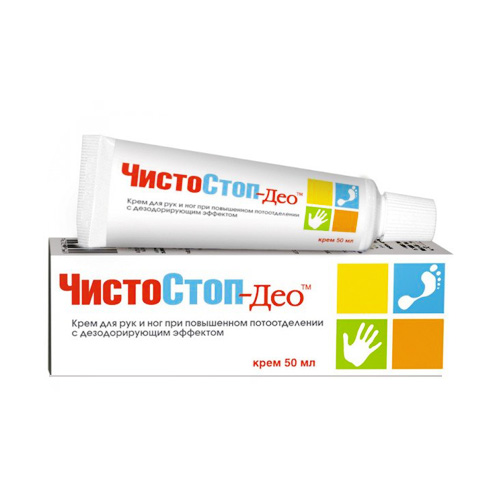 Крем для рук и ног "ЧистоСтоп-Део" при повышенном потоотделении, 50 мл