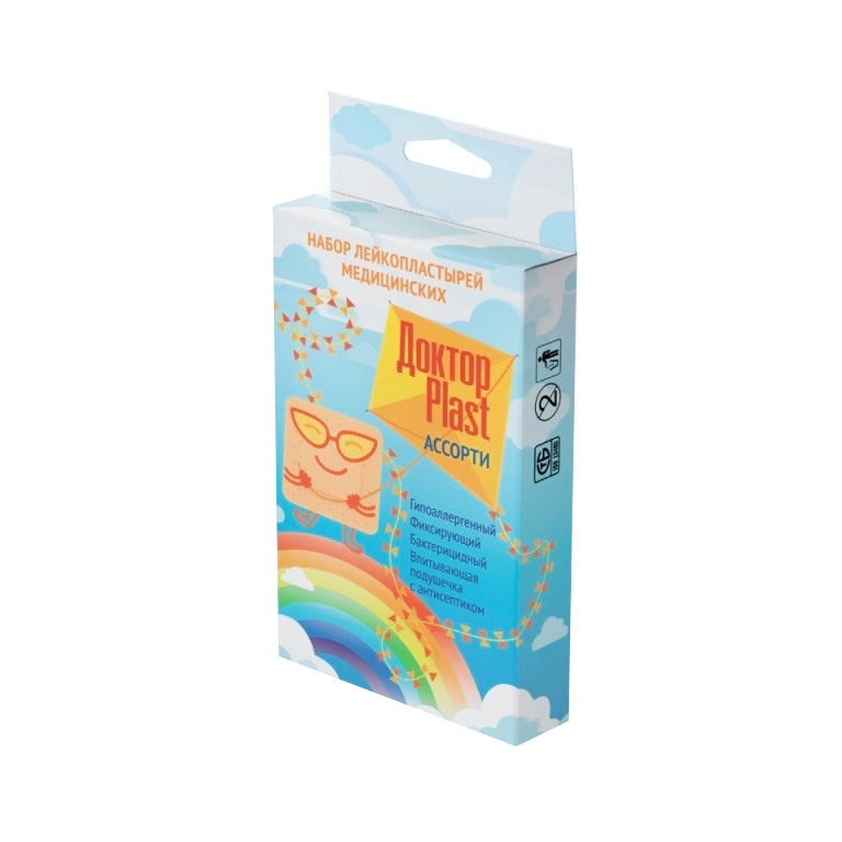 Набор бактерицидных лейкопластырей "Доктор Plast. Ассорти", 17 шт Набор бактерицидных лейкопластырей "Доктор Plast. Ассорти", 17 шт