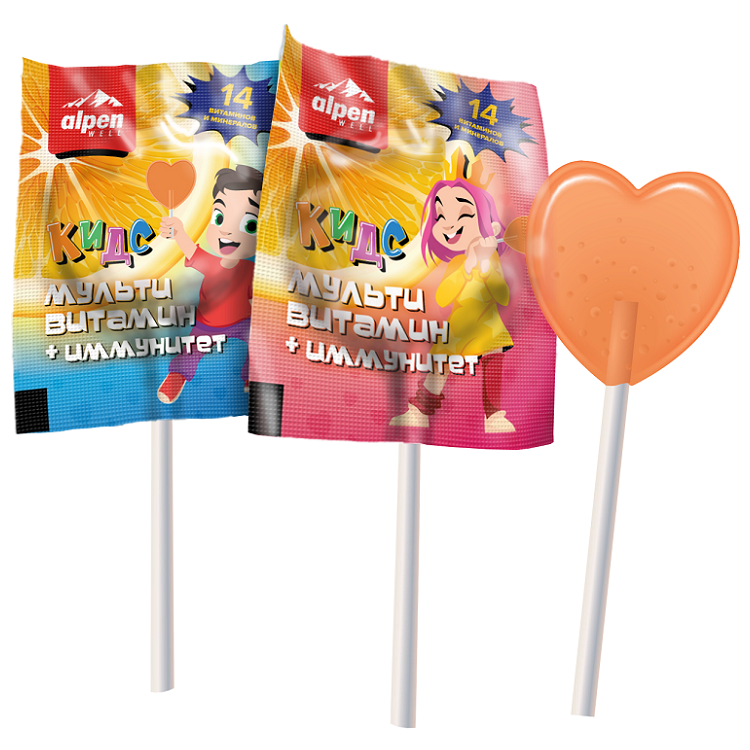 БАД Alpen Well Мультивитамин + Иммунитет, леденец на палочке, 1 шт БАД Alpen Well Мультивитамин + Иммунитет, леденец на палочке, 1 шт
