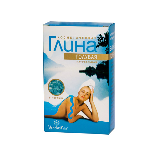 Глина косметическая голубая натуральная в порошке, 100 гр