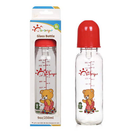 Бутылочка для кормления Sundelight стеклянная, соска из силикона, 250 мл, 31045
