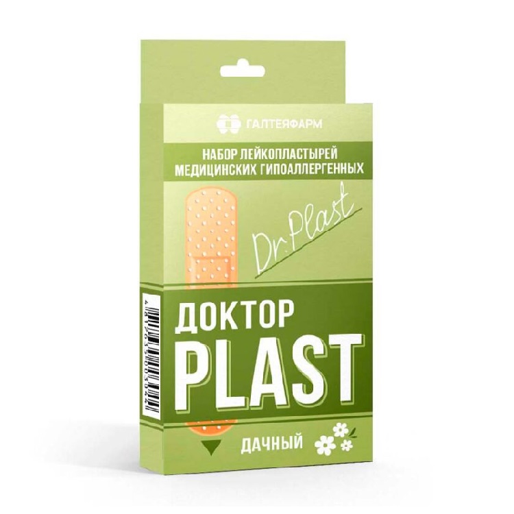 Набор бактерицидных лейкопластырей "Доктор Plast. Дачный" Галтеяфарм, 22 шт