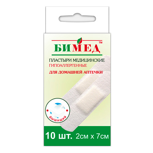 Пластыри медицинские "Бимед" для домашней аптечки, нетканая основа Пластыри медицинские "Бимед" для домашней аптечки, нетканая основа