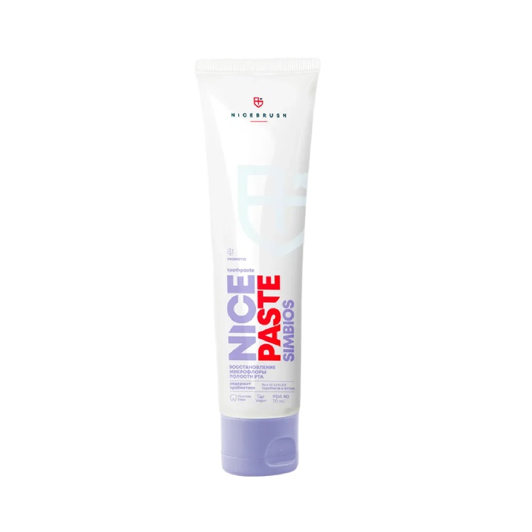 Паста зубная NICEBRUSH Nicepaste Simbios с пробиотиками, 70 мл