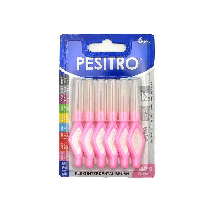 Набор межзубных ершиков PESITRO, ISO 0, толщина 0,6 мм Набор межзубных ершиков PESITRO, ISO 0, толщина 0,6 мм