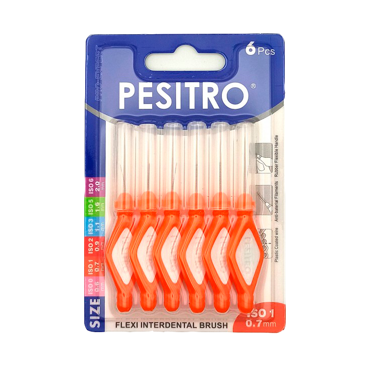 Набор межзубных ершиков PESITRO, ISO 1, толщина 0,7 мм Набор межзубных ершиков PESITRO, ISO 1, толщина 0,7 мм