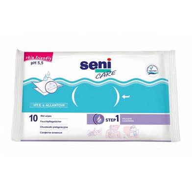 Салфетки Seni Care влажные с витамином Е и аллантоином Салфетки Seni Care влажные с витамином Е и аллантоином