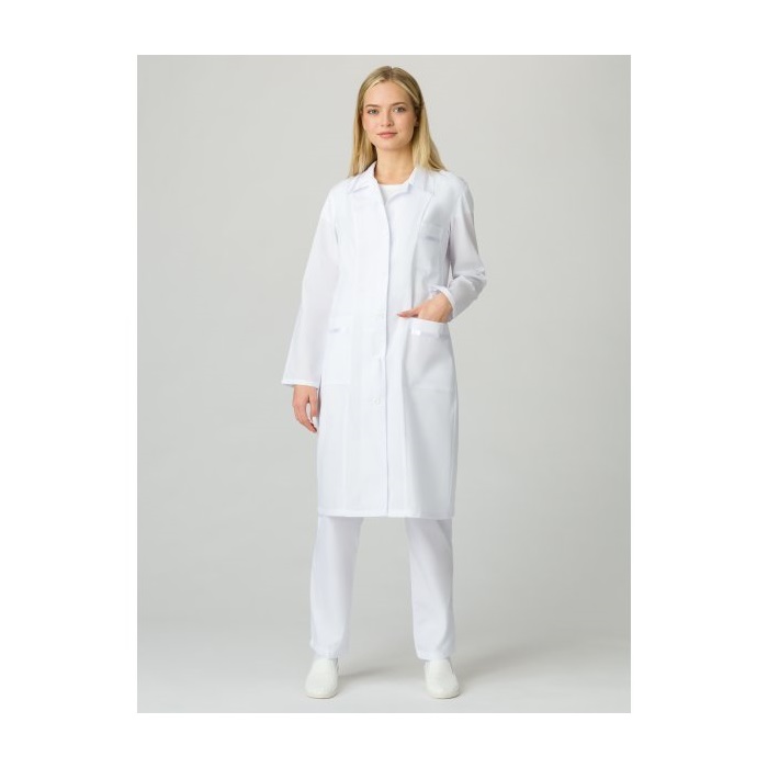 Халат медицинский женский Стандарт (тк. ТиСи) MedLine, белый