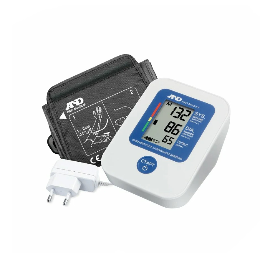 Тонометр автоматический A&D UA-888 EACM для измерения артериального давления с адаптером Тонометр автоматический A&D UA-888 EACM для измерения артериального давления с адаптером