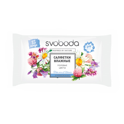 Салфетки влажные Svoboda "Полевые цветы" универсальные Салфетки влажные Svoboda "Полевые цветы" универсальные