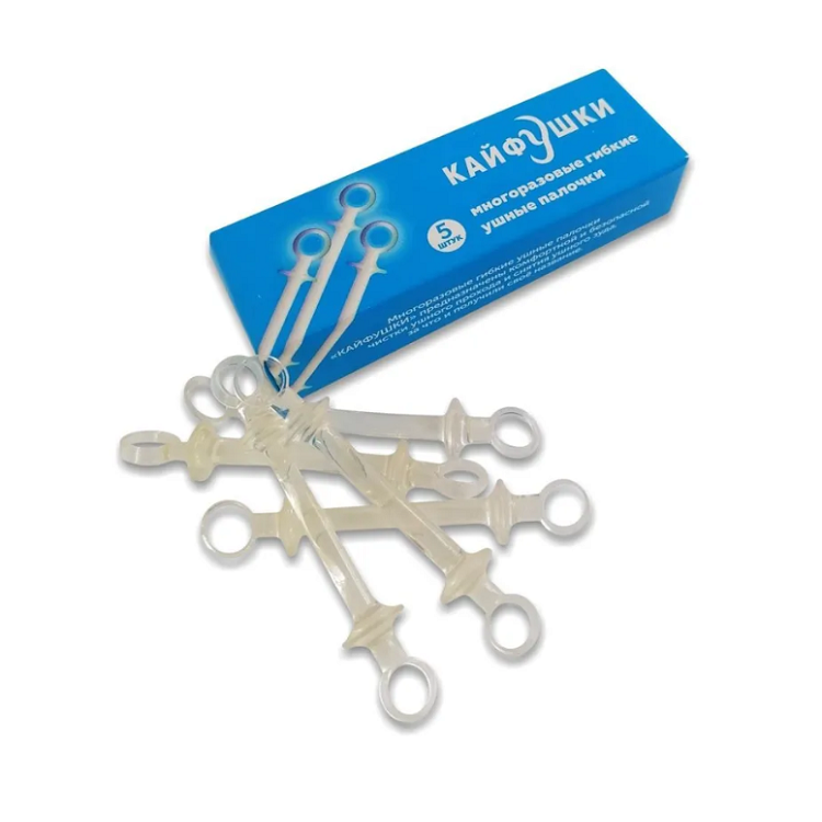 Палочки ушные "Кайфушки" многоразовые гибкие  Палочки ушные "Кайфушки" многоразовые гибкие