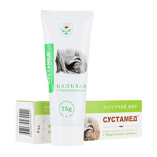 Бальзам для тела косметический "Сустамед" с барсучьим жиром, 75 гр