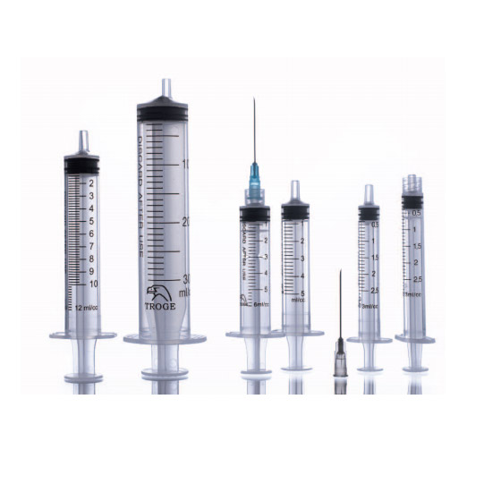 Шприц трехкомпонентный Trojector-3 eccentric Luer Lock conus одноразовый, стерильный, без иглы