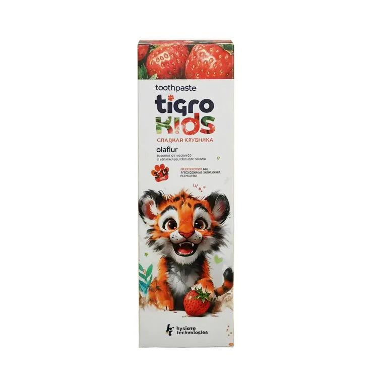 Паста зубная HT детская "Tigro Kids", клубника, 50 мл