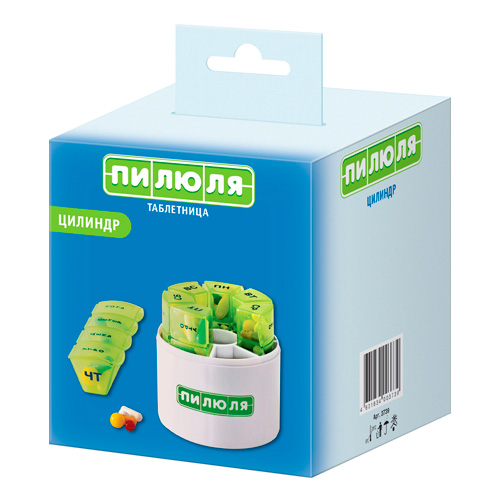Таблетница ПИЛЮЛЯ на неделю "Цилиндр" Таблетница ПИЛЮЛЯ на неделю "Цилиндр"
