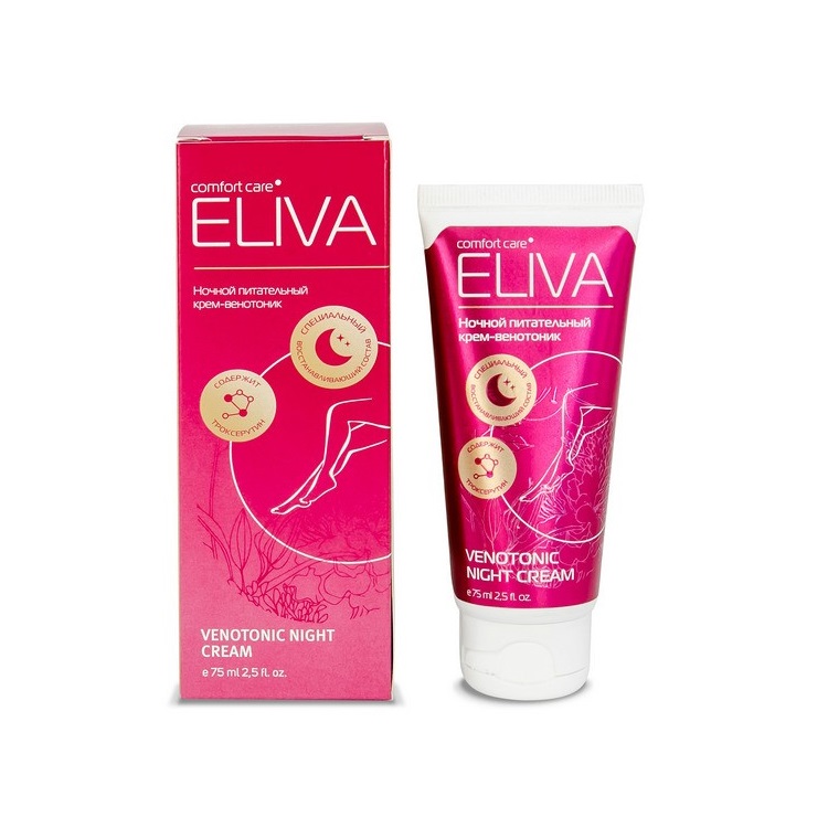 Крем-венотоник ночной Eliva Venotonic Night Cream питательный, 75 мл Крем-венотоник ночной Eliva Venotonic Night Cream питательный, 75 мл