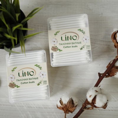 Ватные палочки классические Lino хлопковые