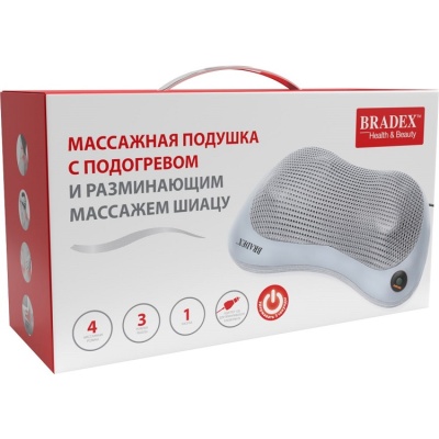 Подушка массажная Bradex с подогревом и разминающим массажем шиацу, KZ 0564