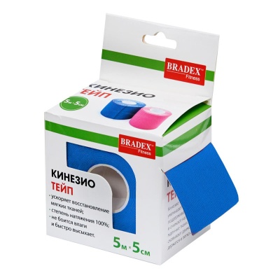 Кинезио тейп Bradex, 5м х 5см, синий